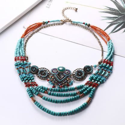 Collier pendentif, bohème pour femme, 60 cm, bijou ethnique, cadeau pour amie - LUXARAH