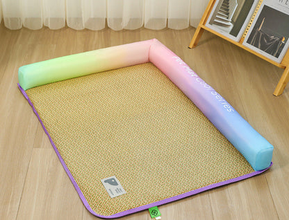 Tapis pour animaux de compagnie en rotin glacé tissé - LUXARAH
