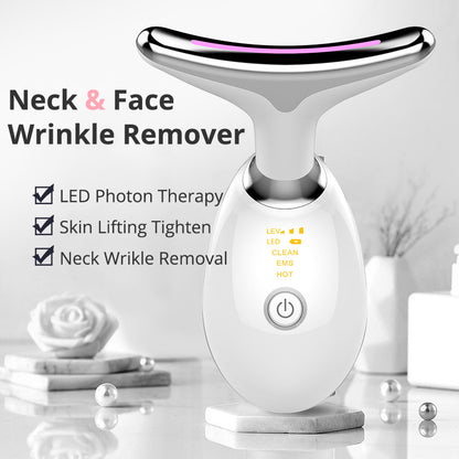Appareil de massage thermique EMS pour le cou, lifting et raffermissement, micro-courant électrique, anti-rides - LUXARAH