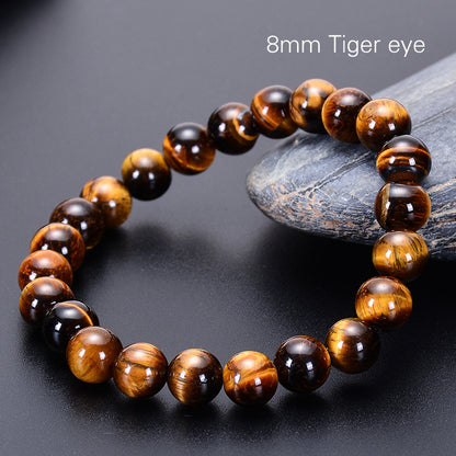 Bracelet d'énergie de yoga en œil de tigre jaune naturel de qualité A - LUXARAH