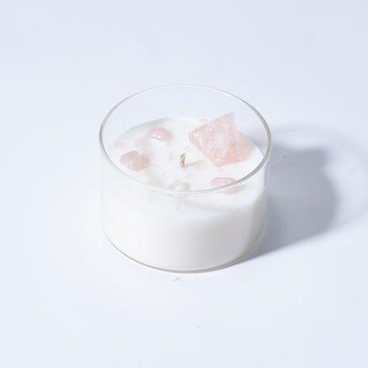 Bougie d'aromathérapie créative en cire de soja et pierre de cristal naturel