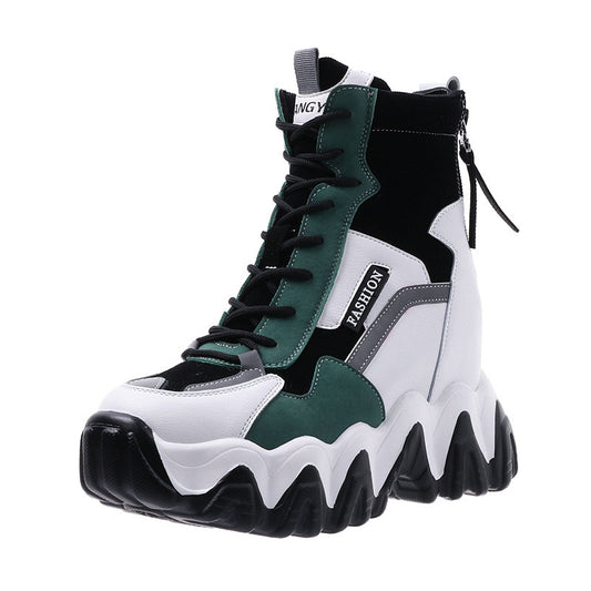 Bottes Martin mi-tubes à semelles épaisses pour femmes, tendance - LUXARAH