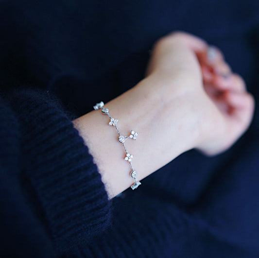 Bracelet trèfle en argent S925