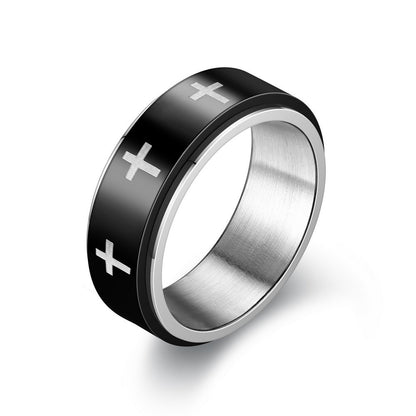 Bague tournante en acier titane anti-anxiété et anti-stress - LUXARAH