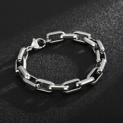 Bracelet en acier titane pour homme, design de niche, style hip-hop, géométrique