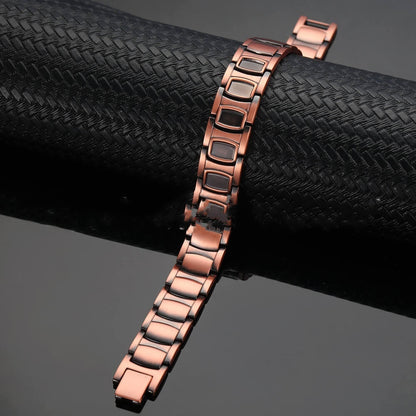 Bracelet énergétique magnétique en cuivre rouge rétro - LUXARAH