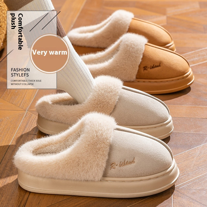 Chaussons d'hiver confortables et chauds pour couple, chaussures en coton, antidérapantes, pour femme et homme