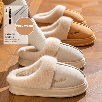 Chaussons d'hiver confortables et chauds pour couple, chaussures en coton, antidérapantes, pour femme et homme