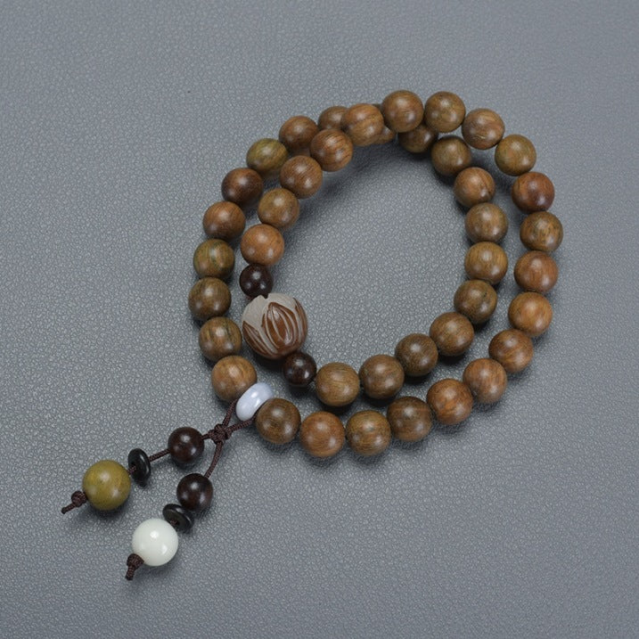Bracelet à double anneau en bambou et bois de santal vert naturel à faire soi-même - LUXARAH