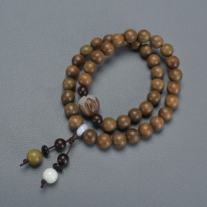 Bracelet à double anneau en bambou et bois de santal vert naturel à faire soi-même - LUXARAH