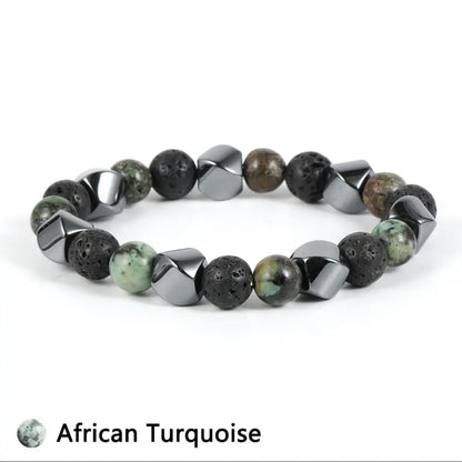 Bracelet en pierre volcanique œil de tigre naturelle - LUXARAH
