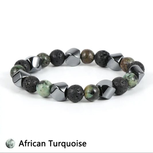 Bracelet en pierre volcanique œil de tigre naturelle - LUXARAH