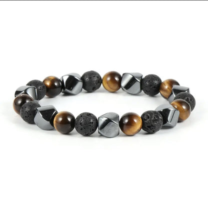 Bracelet en pierre volcanique œil de tigre naturelle - LUXARAH