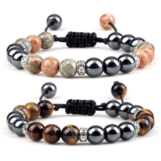 Bracelet en hématite tissé pour le couple - LUXARAH