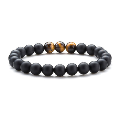 Bracelet de perles en pierre volcanique et œil de tigre - LUXARAH