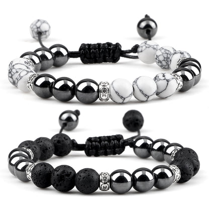 Bracelet en hématite tissé pour le couple - LUXARAH
