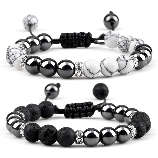 Bracelet en hématite tissé pour le couple - LUXARAH