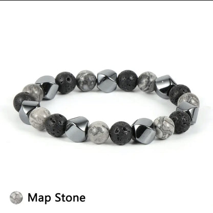 Bracelet en pierre volcanique œil de tigre naturelle - LUXARAH