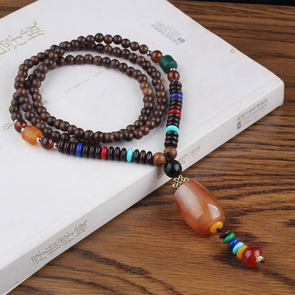 Retro Ethnic Wooden Beaded Necklaces for Men and Women