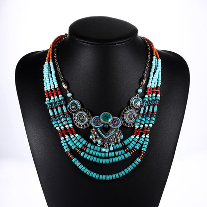 Collier pendentif, bohème pour femme, 60 cm, bijou ethnique, cadeau pour amie - LUXARAH