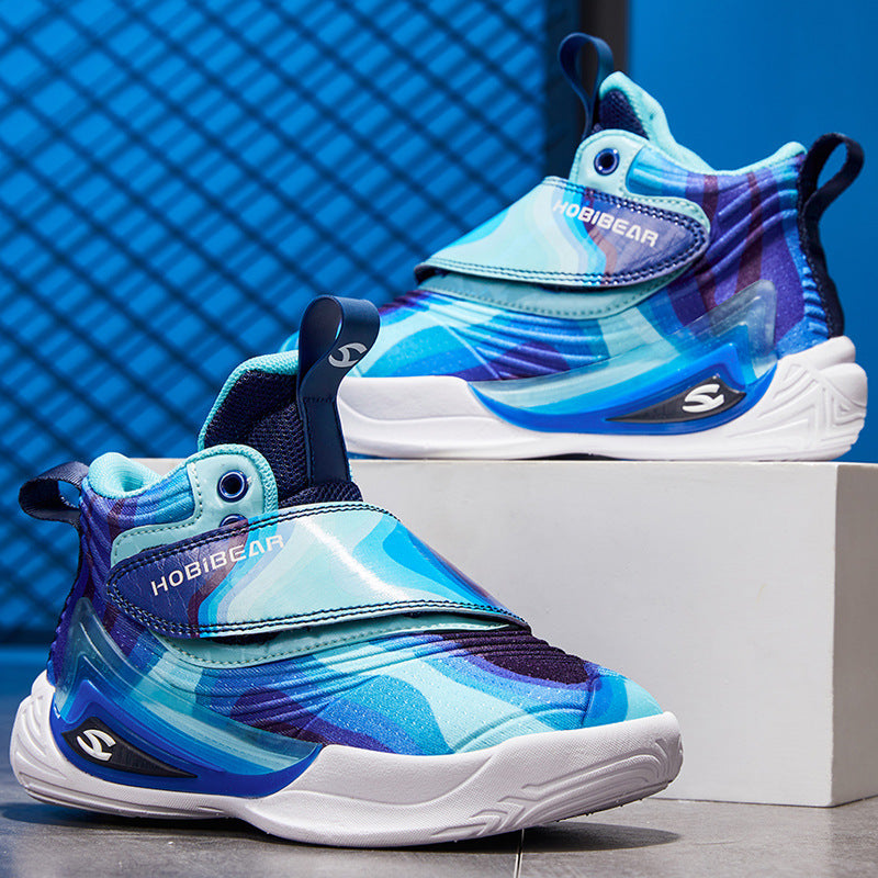 Chaussures de basket-ball légères et respirantes pour enfants, chaussures de course décontractées, en cuir - LUXARAH