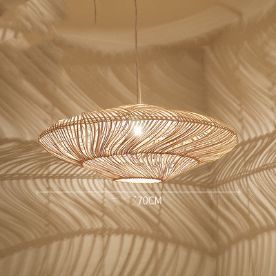 Lustre en rotin zen japonais artistique - LUXARAH