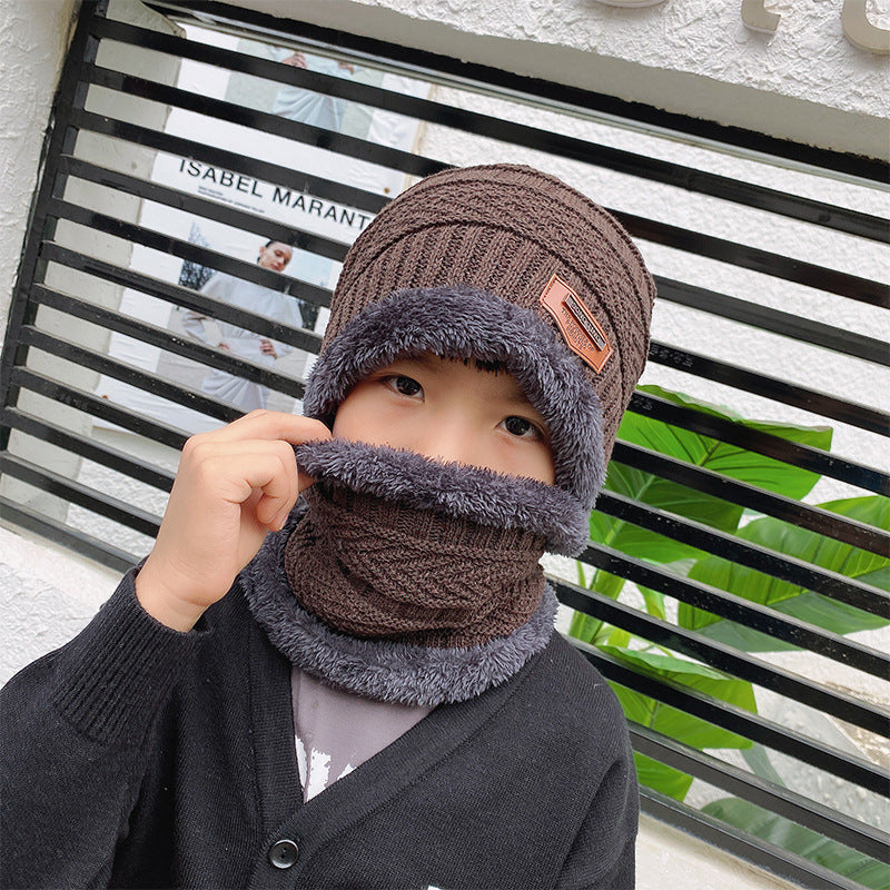 Ensemble bonnet et écharpe d'hiver en tricot chaud, doublé polaire épaisse, cache-cou pour homme et femme