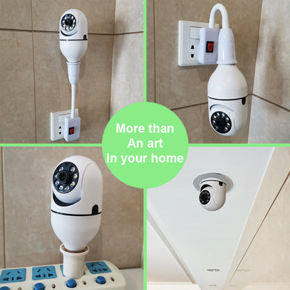 Caméra WiFi 1080P, ampoule, zoom x4, caméra E27, surveillance d'alarme domestique 5G WiFi