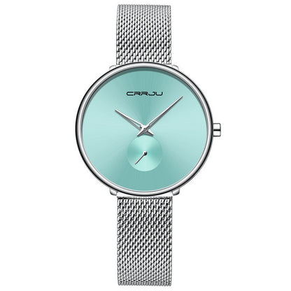 Montre simple pour femme avec bracelet en acier inoxydable et bracelet en maille - LUXARAH