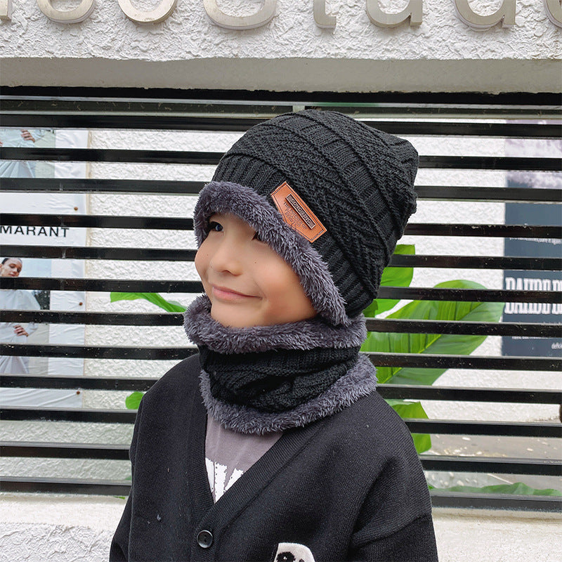 Ensemble bonnet et écharpe d'hiver en tricot chaud, doublé polaire épaisse, cache-cou pour homme et femme