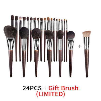 Ensemble de pinceaux de maquillage naturels, pinceau à paupières, chèvre - LUXARAH