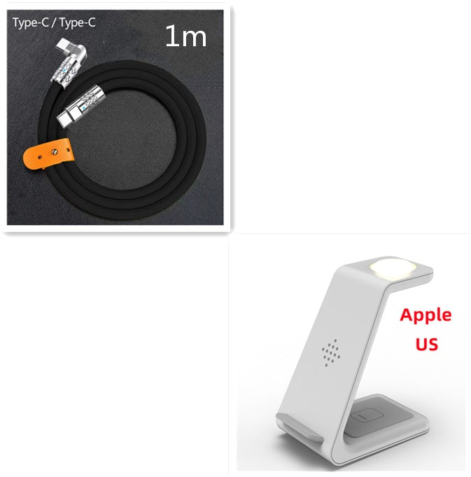 Station de charge rapide 3 en 1, support de chargeur sans fil, station de charge rapide sans fil pour support de téléphone