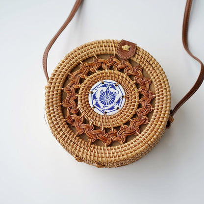 Sac tissé en rotin rétro à la mode - LUXARAH
