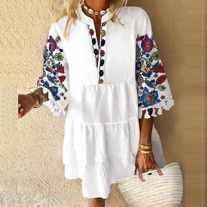 Robe d'été élastique, style vintage, mignon, élégant, à fleurs - LUXARAH
