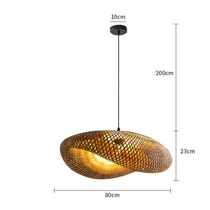 Lustre B&B en rotin et bambou style zen rétro - LUXARAH