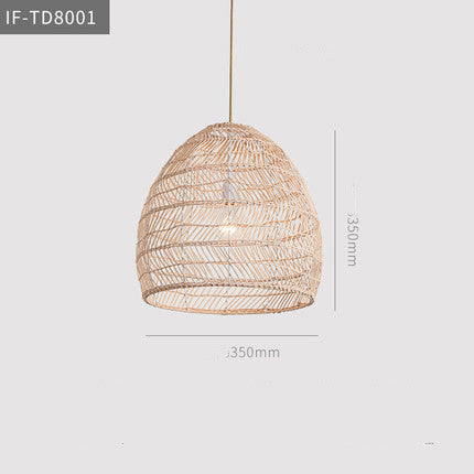 Lustre en rotin zen japonais artistique - LUXARAH