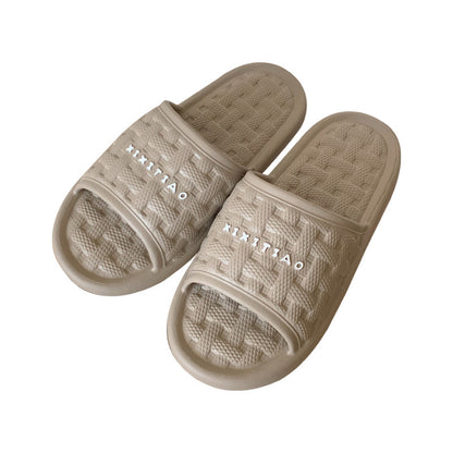 Chaussons à semelle souple tissés à carreaux pour femmes