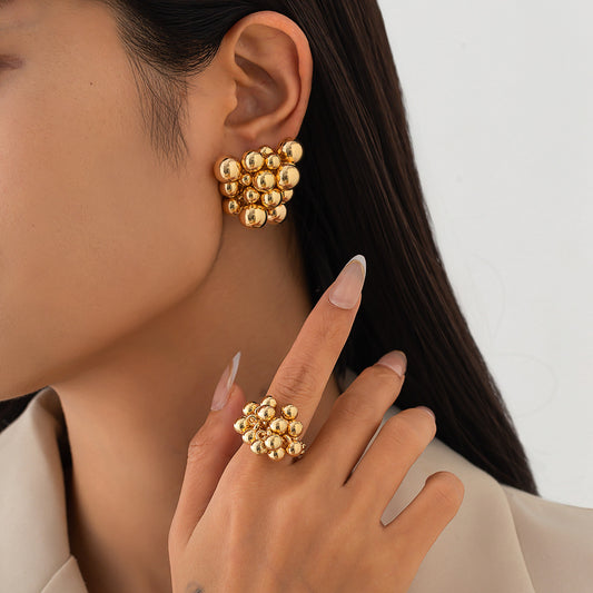 Boucles d'oreilles à perles à motifs géométriques tendance