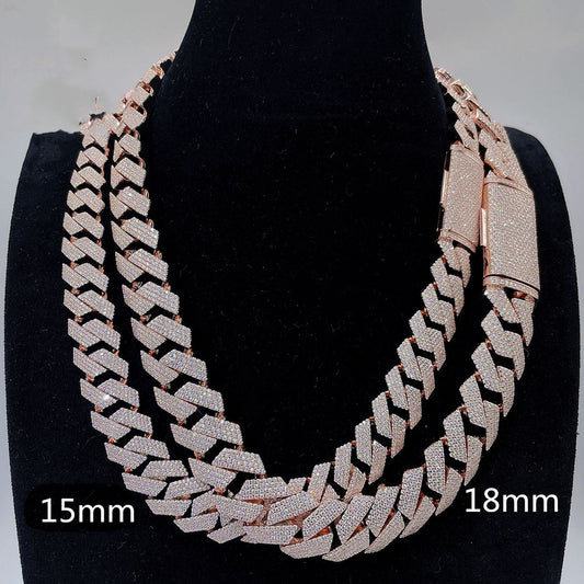 Colliers à maillons cubains en argent S925 avec moissanite - LUXARAH