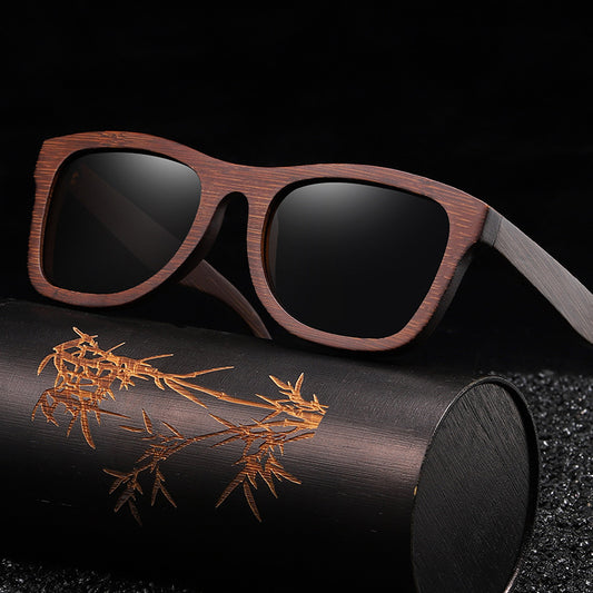 Lunettes de soleil rétro polarisées en bois de bambou