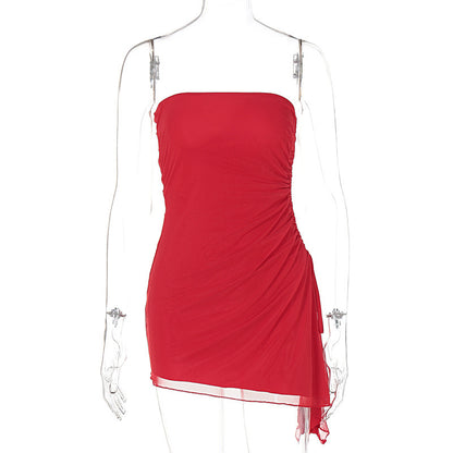 Robe tube fendue Y2K, tenue d'été tendance dos nu - LUXARAH