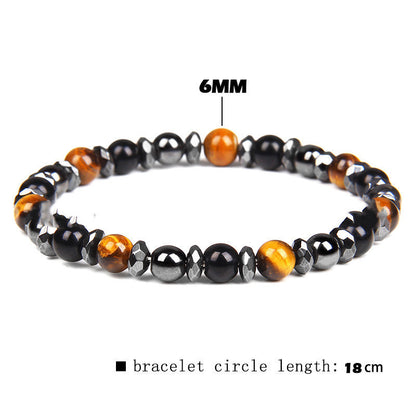 Bracelet en pierre naturelle œil de tigre pour femme, bracelet énergétique pour le yoga et le sport - LUXARAH