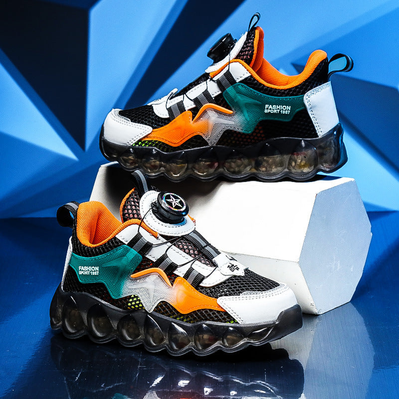 Chaussures de course respirantes à semelle souple pour garçons, idéales pour les loisirs et le sport, avec surface en maille creuse - LUXARAH