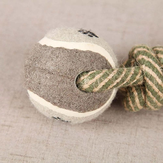 Jouet à mâcher pour animaux de compagnie, corde en coton, haltère de tennis, balle en caoutchouc, jouet interactif pour chiens de taille moyenne et grande, fournitures de jeu pour animaux - LUXARAH