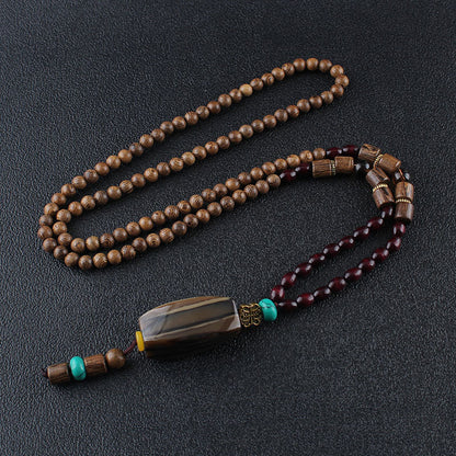 Retro Ethnic Wooden Beaded Necklaces for Men and Women