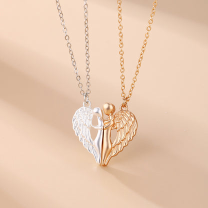 Dos nuevos collares magnéticos de alas de ángel en diferentes colores también se pueden usar como joyería para un buen amigo para conmemorar la amistad. 
