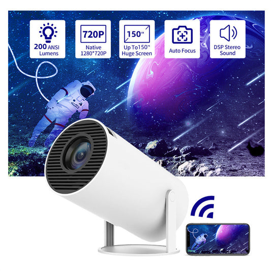 Projecteur portable, petit projecteur droit pour usage domestique, angle de projection de 180 degrés, mise au point automatique, vidéoprojecteur domestique