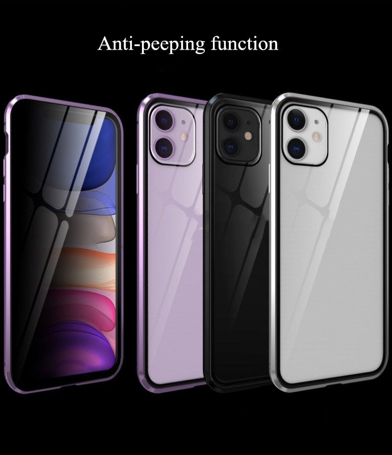 Étui magnétique double face en verre pour téléphone portable King, sans fonction anti-espion