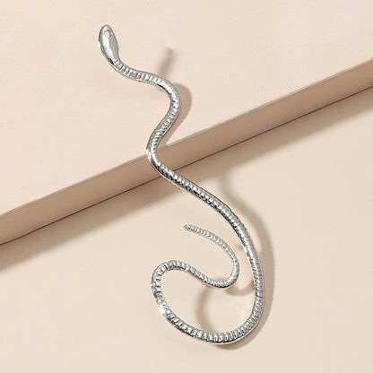 Boucles d'oreilles vintage en zircone, sans trou, en forme de serpent, pour femmes, faux cartilage exagéré, bijoux tendance, cadeaux