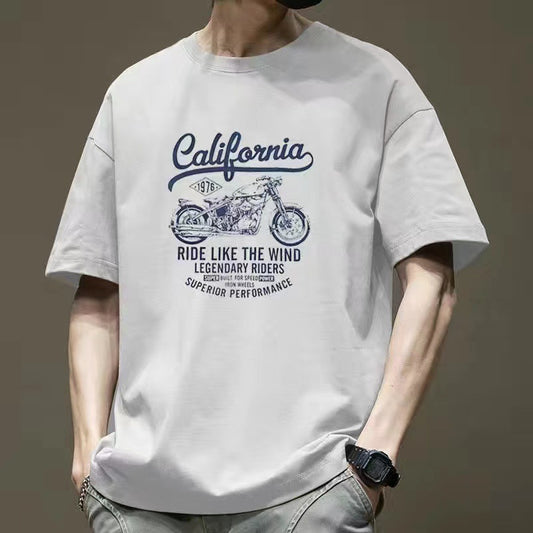 T-shirt oversize en coton style rétro américain pour homme - LUXARAH